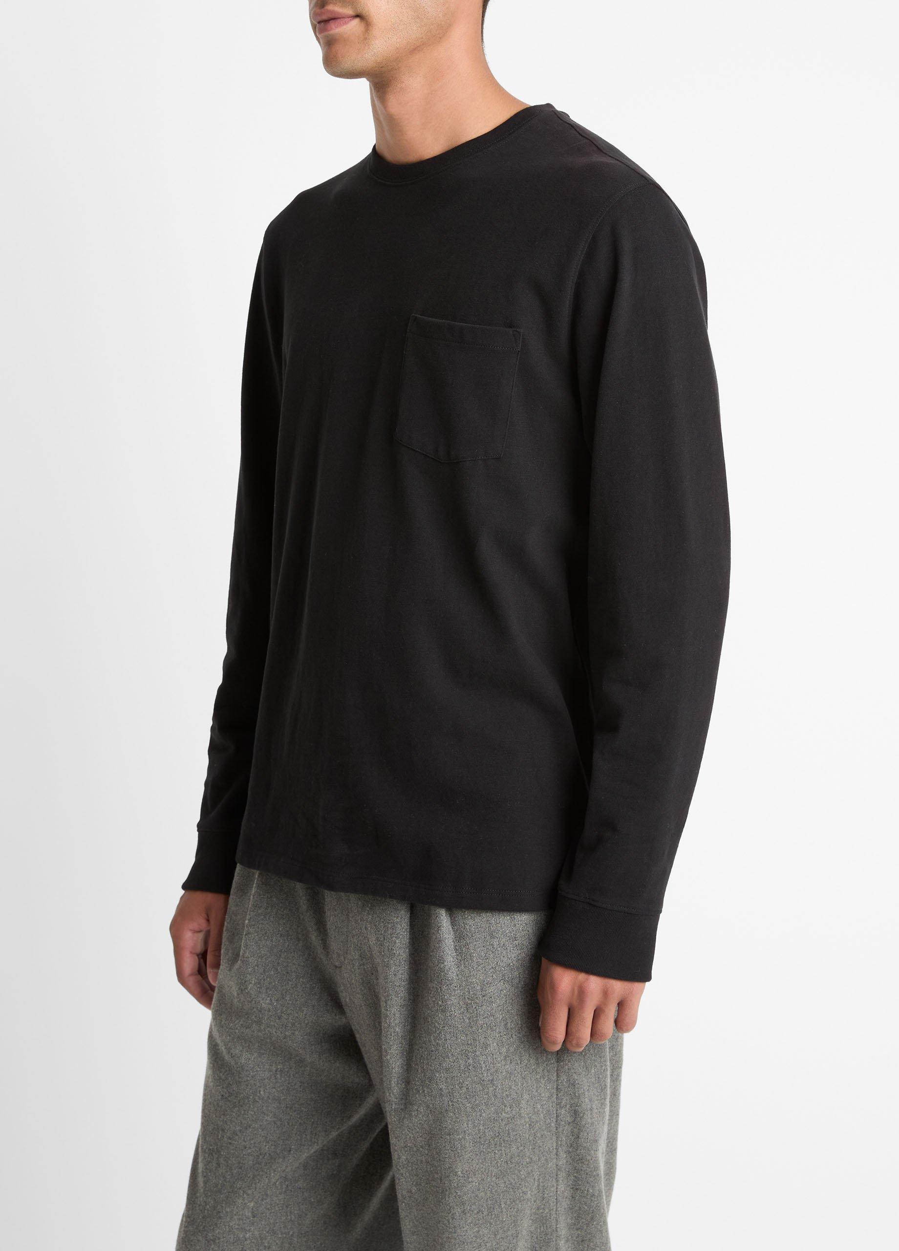 Sueded Jersey Long-Sleeve Pocket T-Shirt image number 1