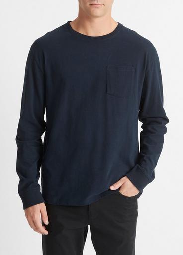 Sueded Jersey Long Sleeve Crew Neck T-Shirt image number 1