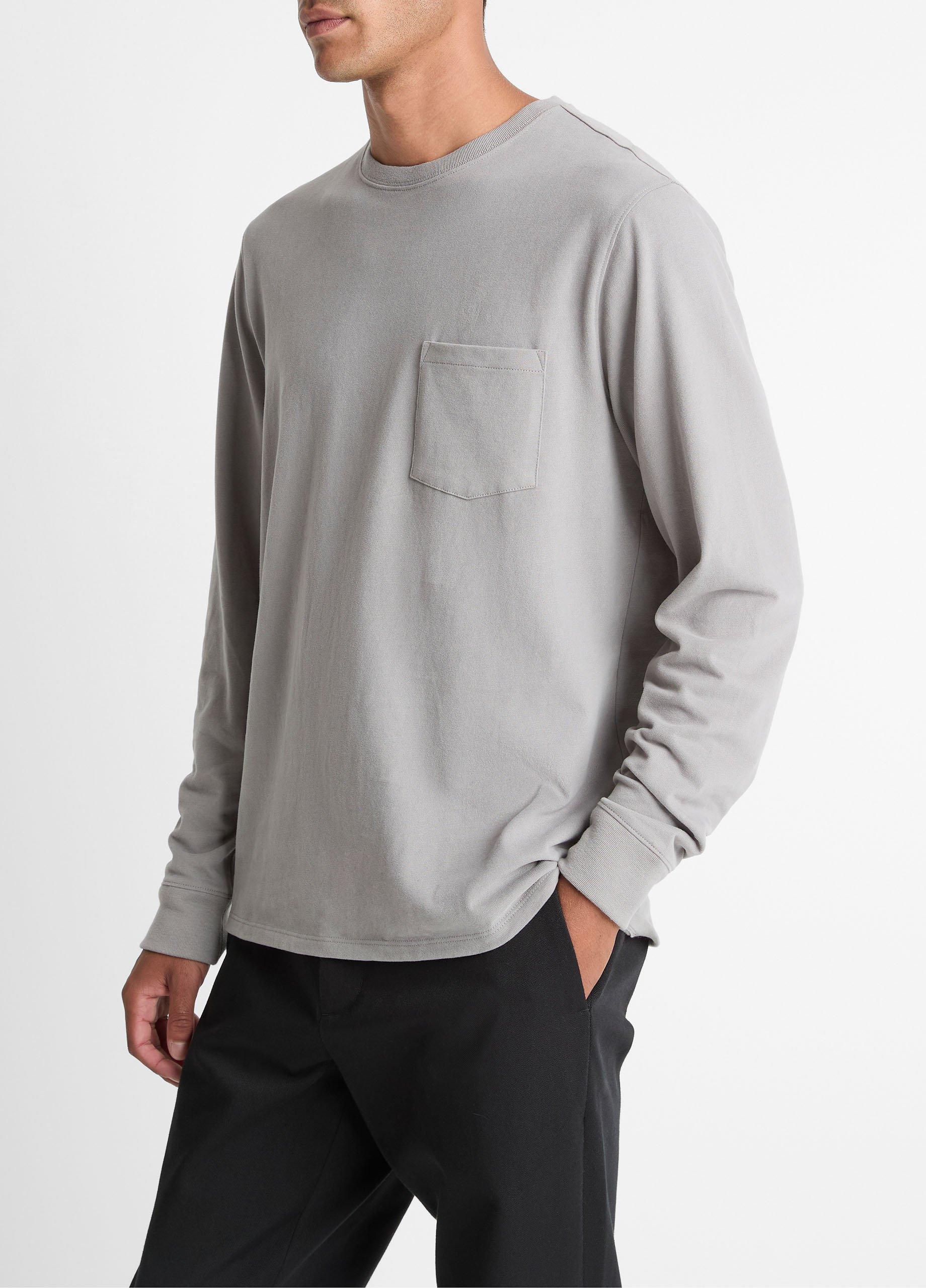 Sueded Jersey Long-Sleeve Pocket T-Shirt image number 1