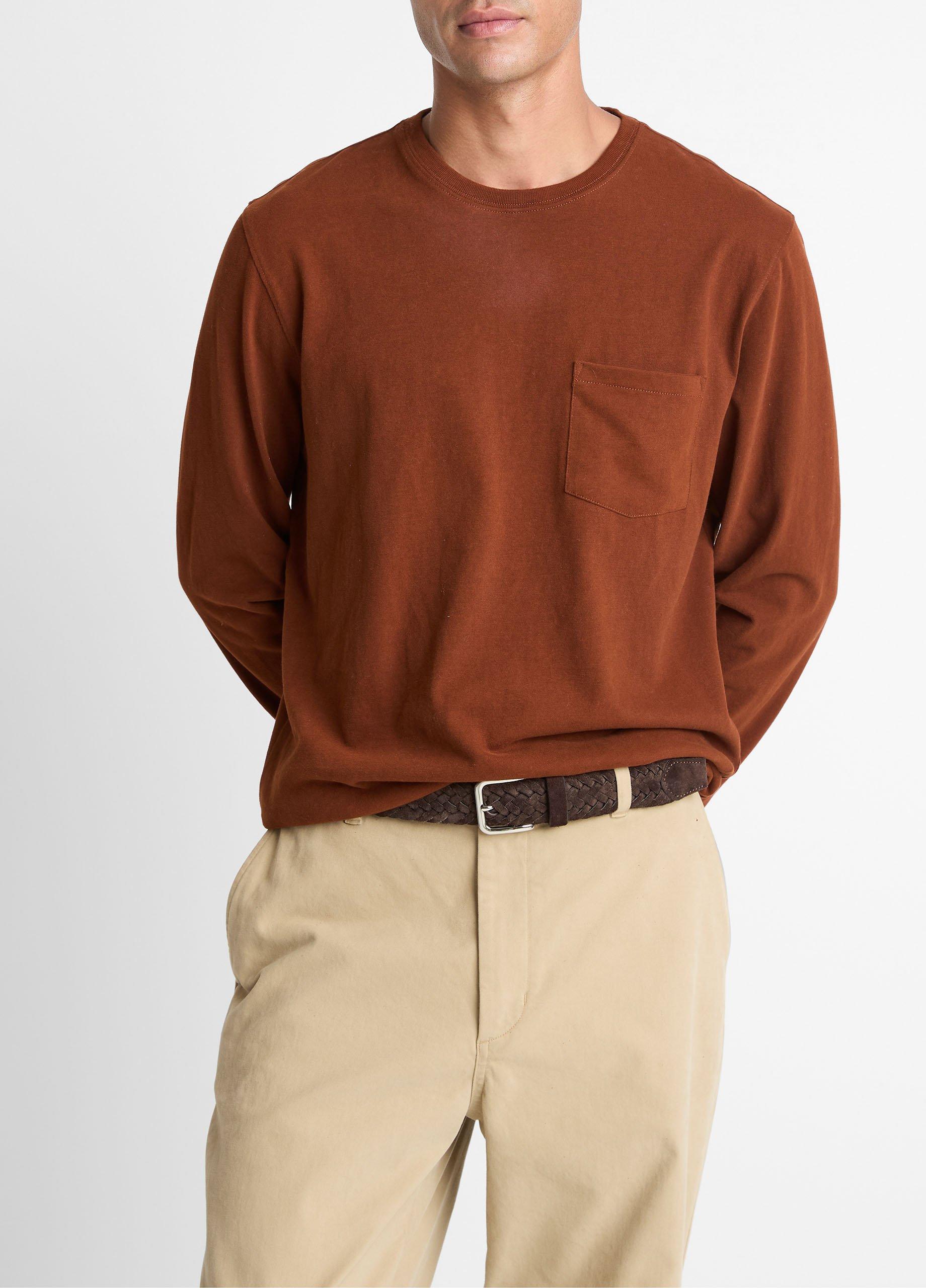 Sueded Jersey Long-Sleeve Pocket T-Shirt image number 0