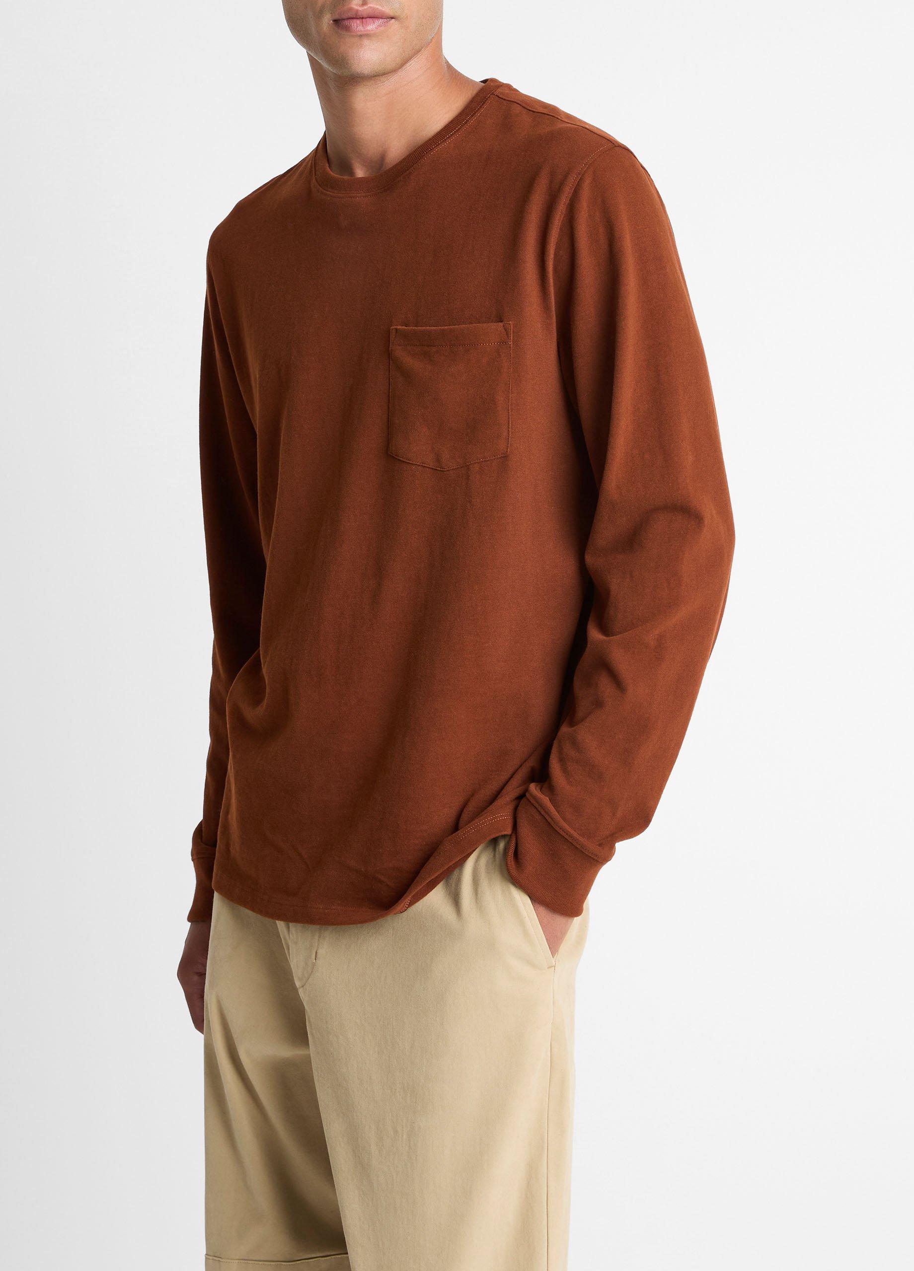 Sueded Jersey Long-Sleeve Pocket T-Shirt image number 1