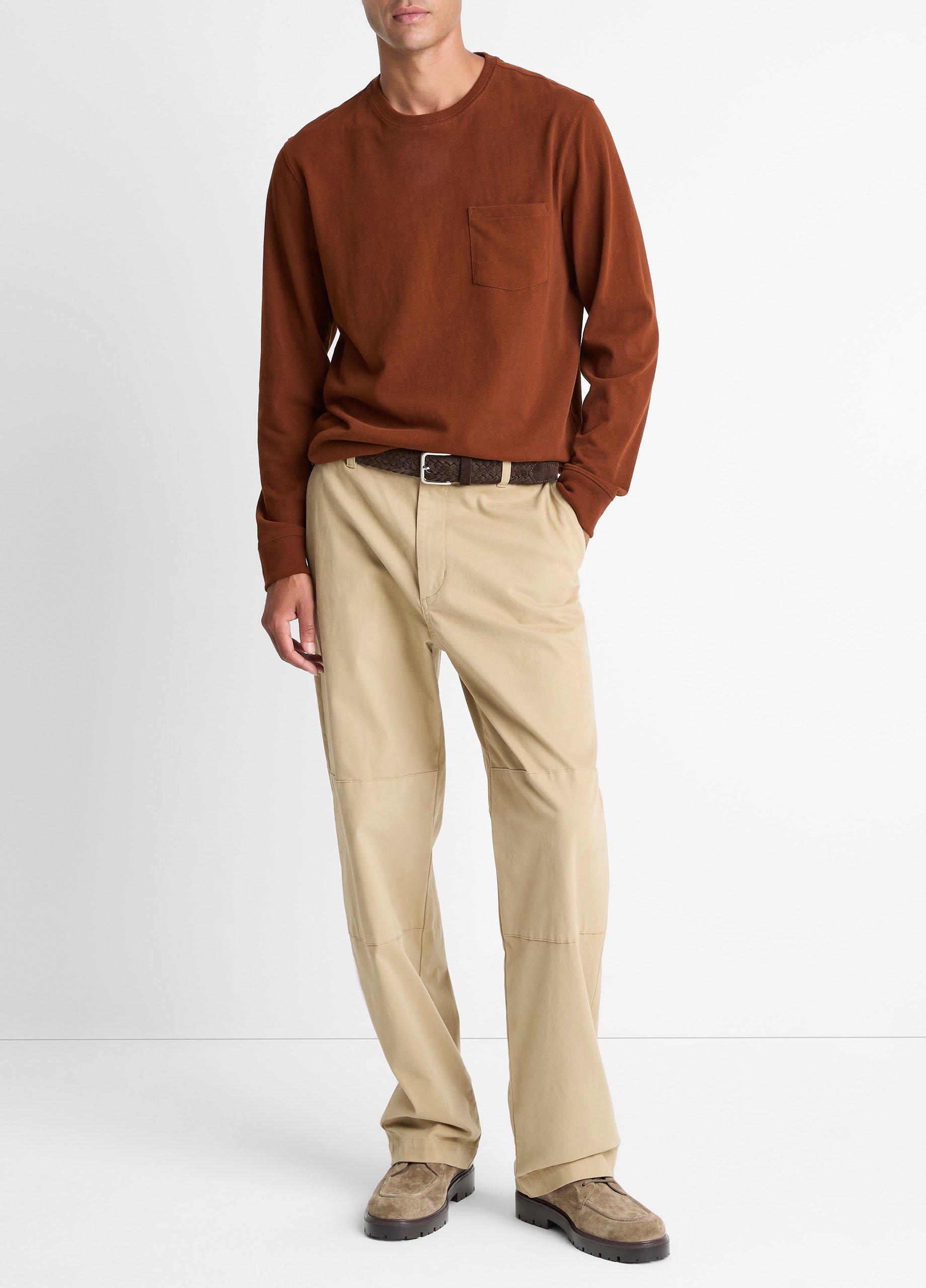 Sueded Jersey Long-Sleeve Pocket T-Shirt image number 3