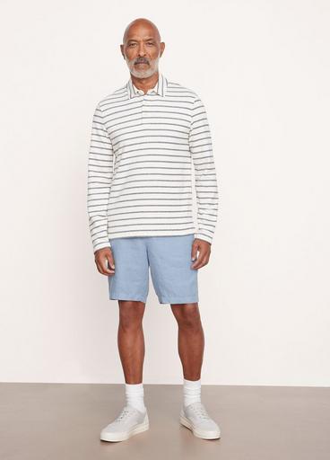 Ribbed Knit Long Sleeve Polo image number 0