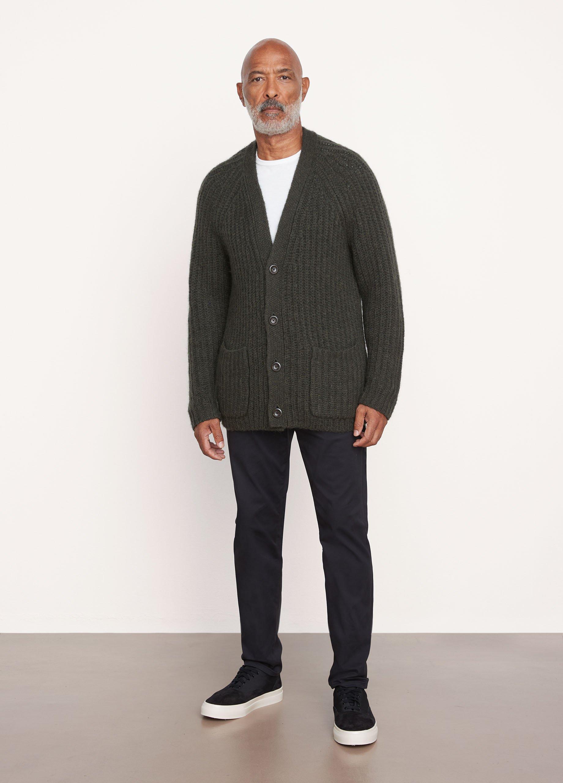 Brushed Alpaca-Blend Rib Cardigan image number 0