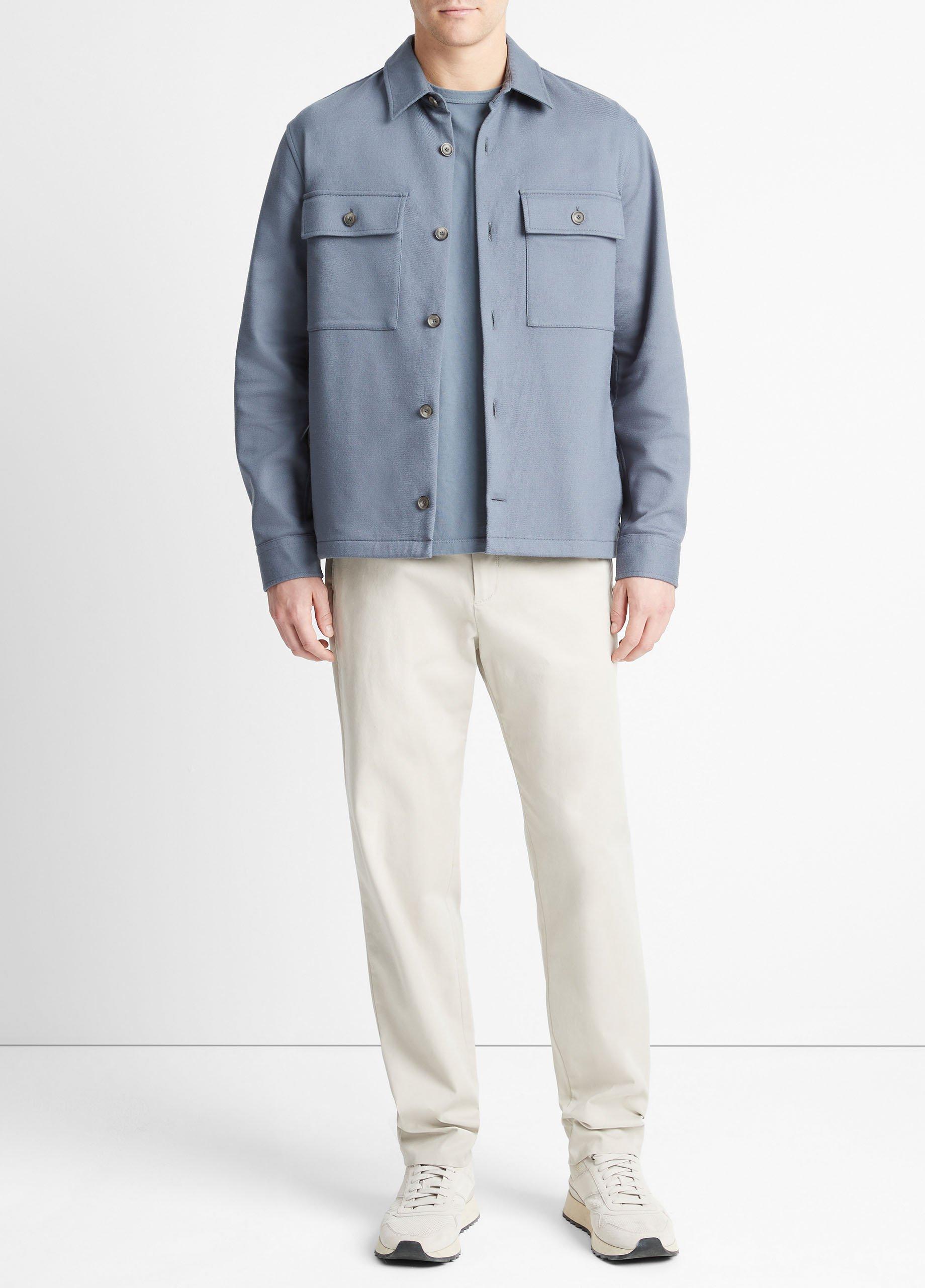 빈스 Vince Double-Face Workwear Shirt,WASHED INDIGO/COASTAL BLUE