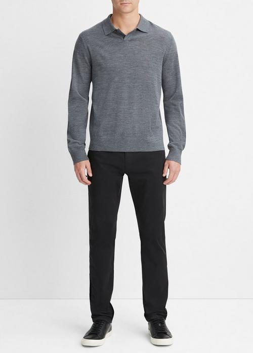 Merino Wool Long-Sleeve Johnny Collar Shirt