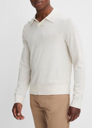 Merino Wool Long-Sleeve Johnny Collar Shirt image number 2