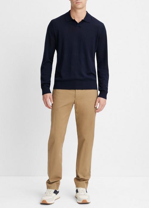 Merino Wool Long-Sleeve Johnny Collar Shirt