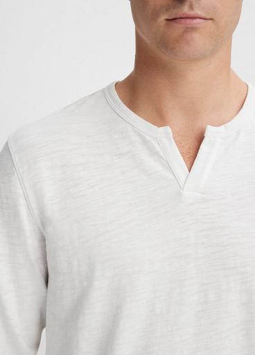 Slub Cotton Split-Neck T-Shirt image number 1