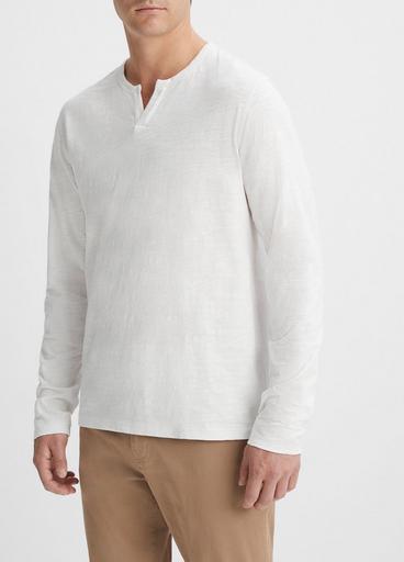 Slub Cotton Split-Neck T-Shirt image number 2
