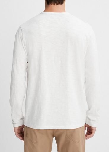 Slub Cotton Split-Neck T-Shirt image number 3