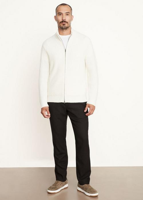 Rib Stitch Zip-Up Sweater