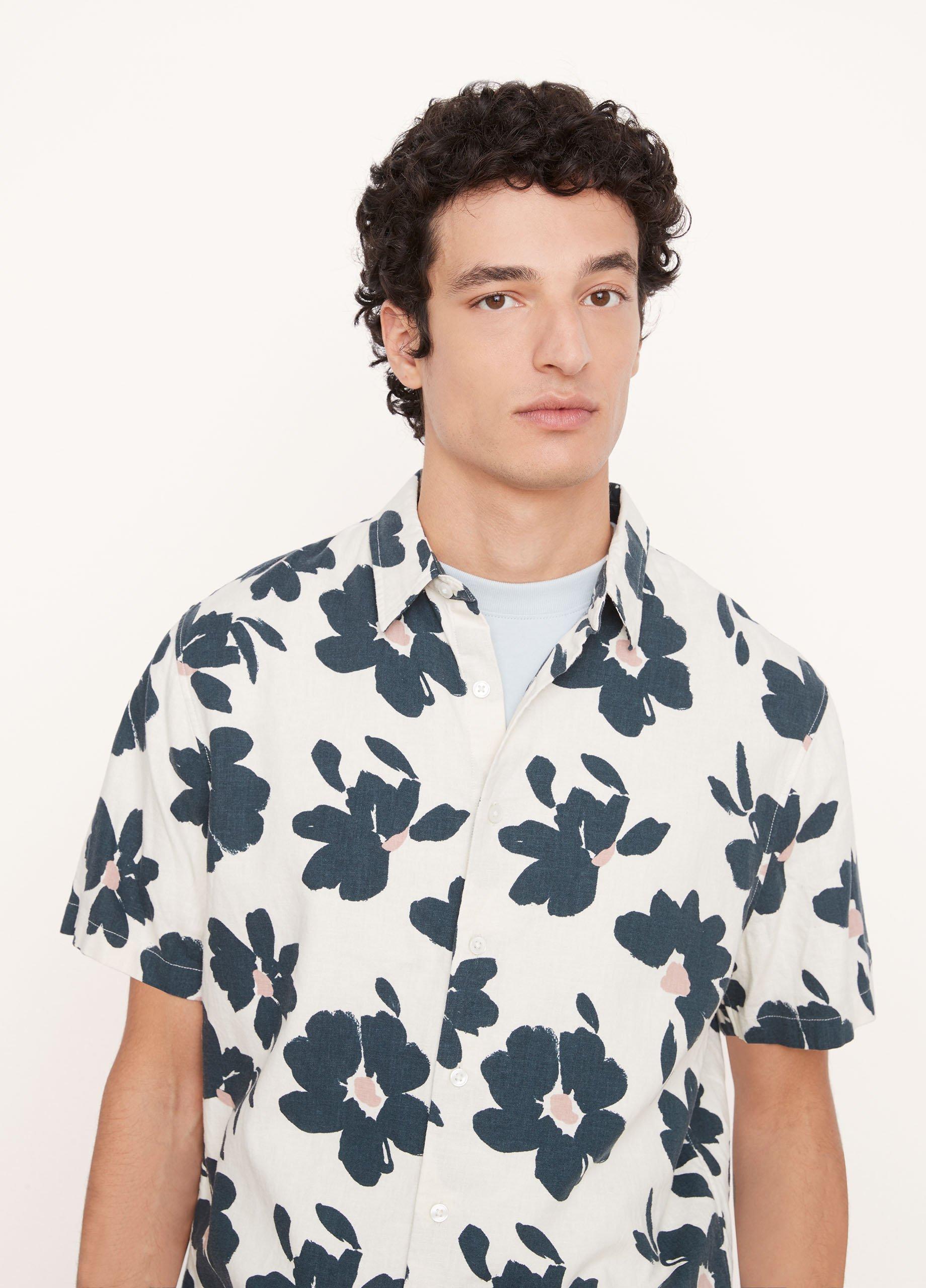 Painterly Floral Short Sleeve Shirt in Shirts | Vince