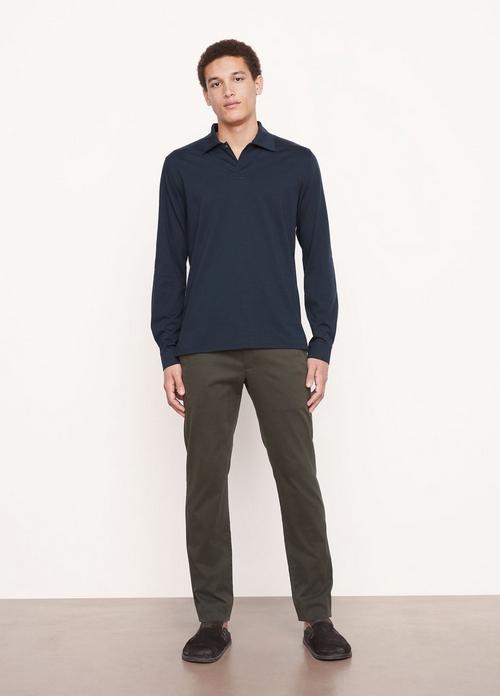 Heavyweight Pima Cotton Long Sleeve Polo Shirt