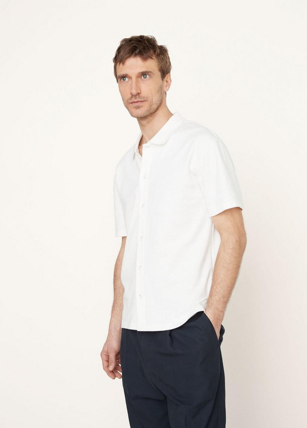 Variegated Jacquard Short Sleeve Button Down