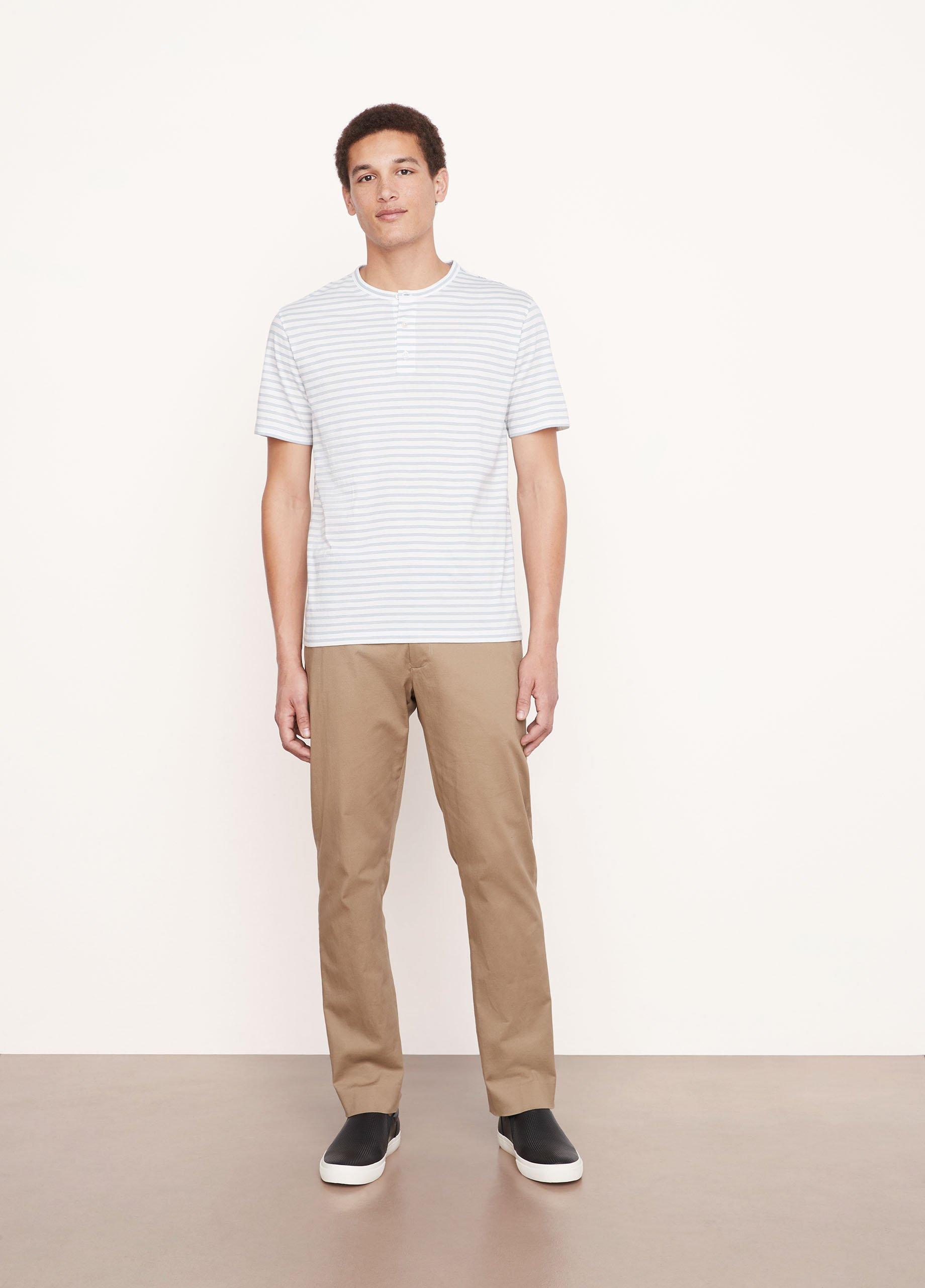 Nep Stripe Pima Cotton Short Sleeve Henley image number 0