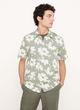 Pima Cotton Painterly Print Short Sleeve Button Down Shirt image number 1