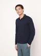 Pima Cotton Double-Layer Long Sleeve Johnny Collar Shirt image number 2