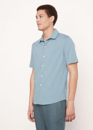 Pima Cotton Short Sleeve Button Down Shirt in Shirts | Vince