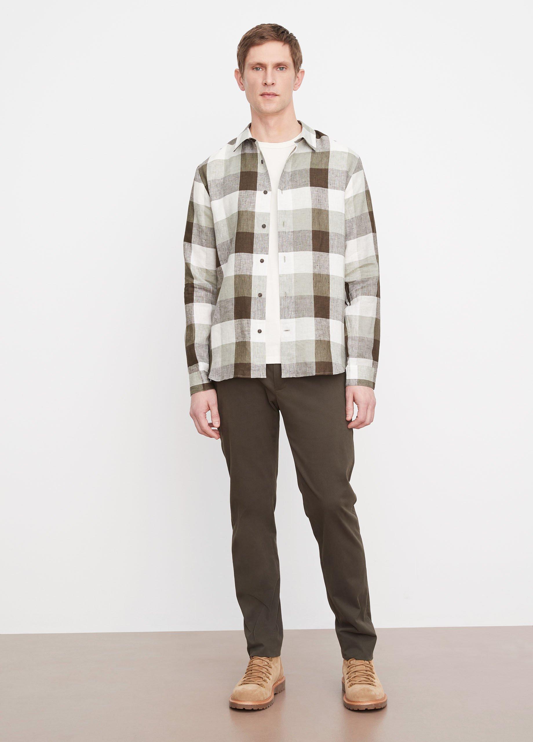 Madrid Buffalo Plaid Linen Long-Sleeve Shirt image number 0