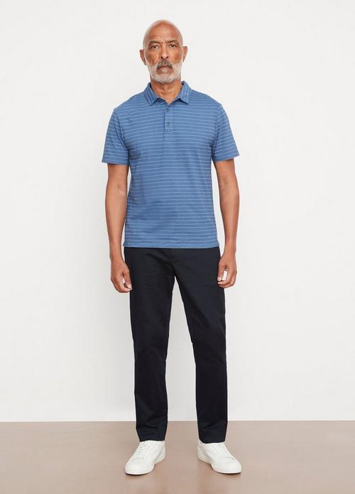 Garment Dye Fleck Stripe Short-Sleeve Polo Shirt