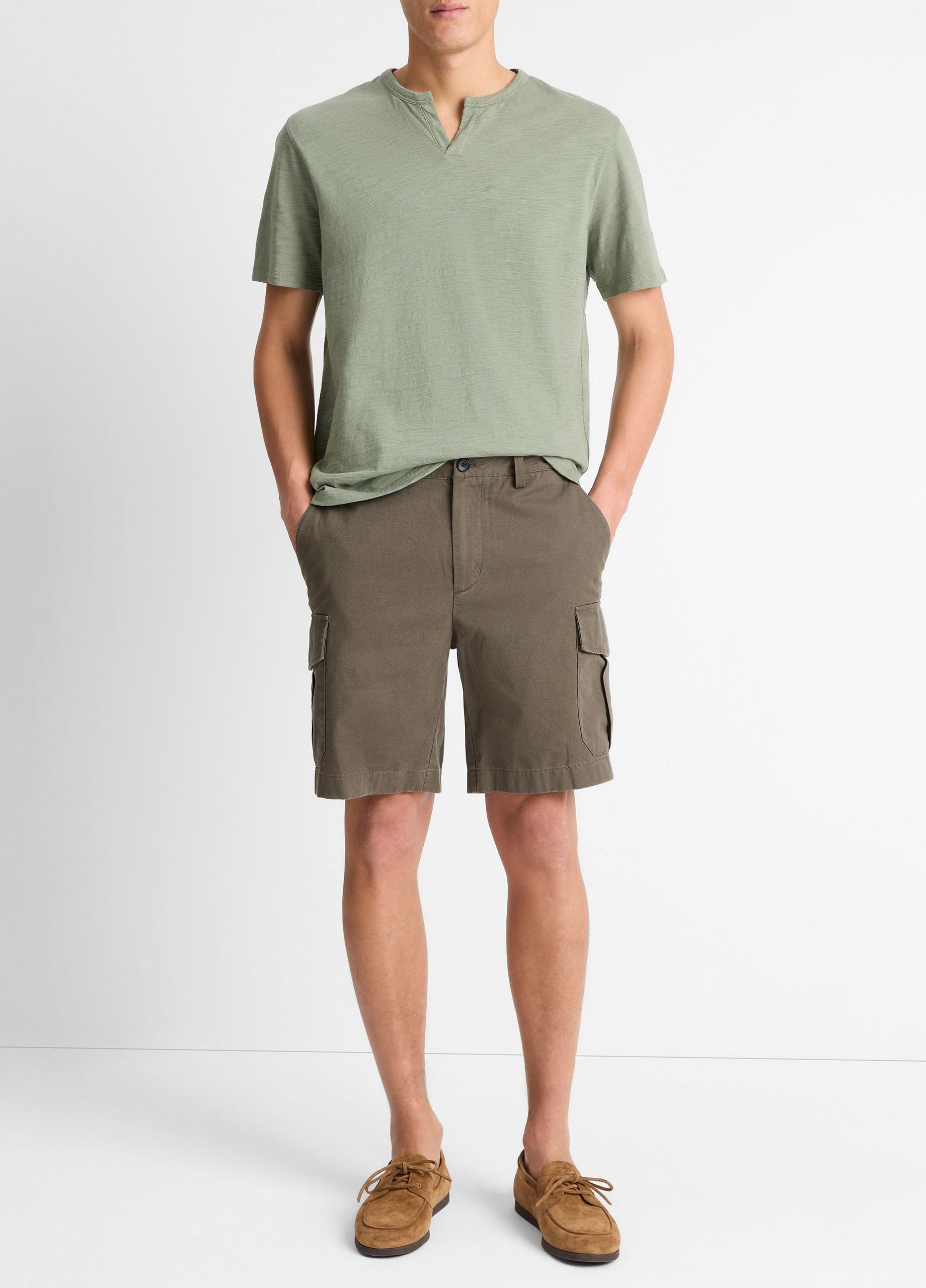 Slub Cotton Split-Neck T-Shirt image number 3