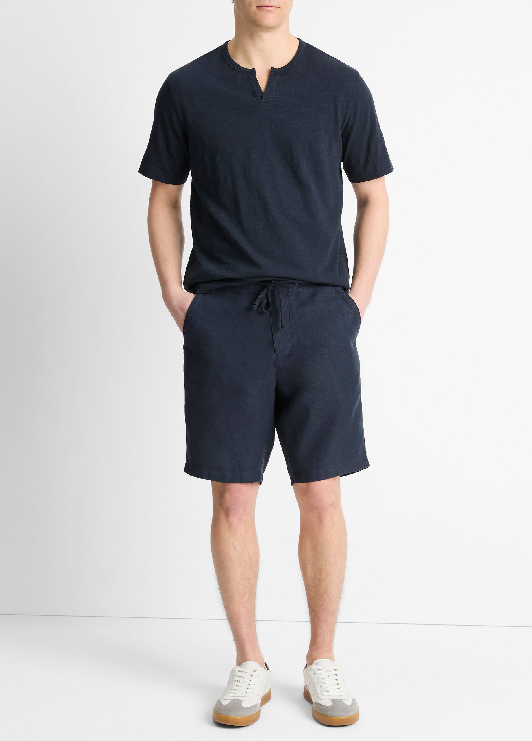 Slub Cotton Split-Neck T-Shirt image number 3