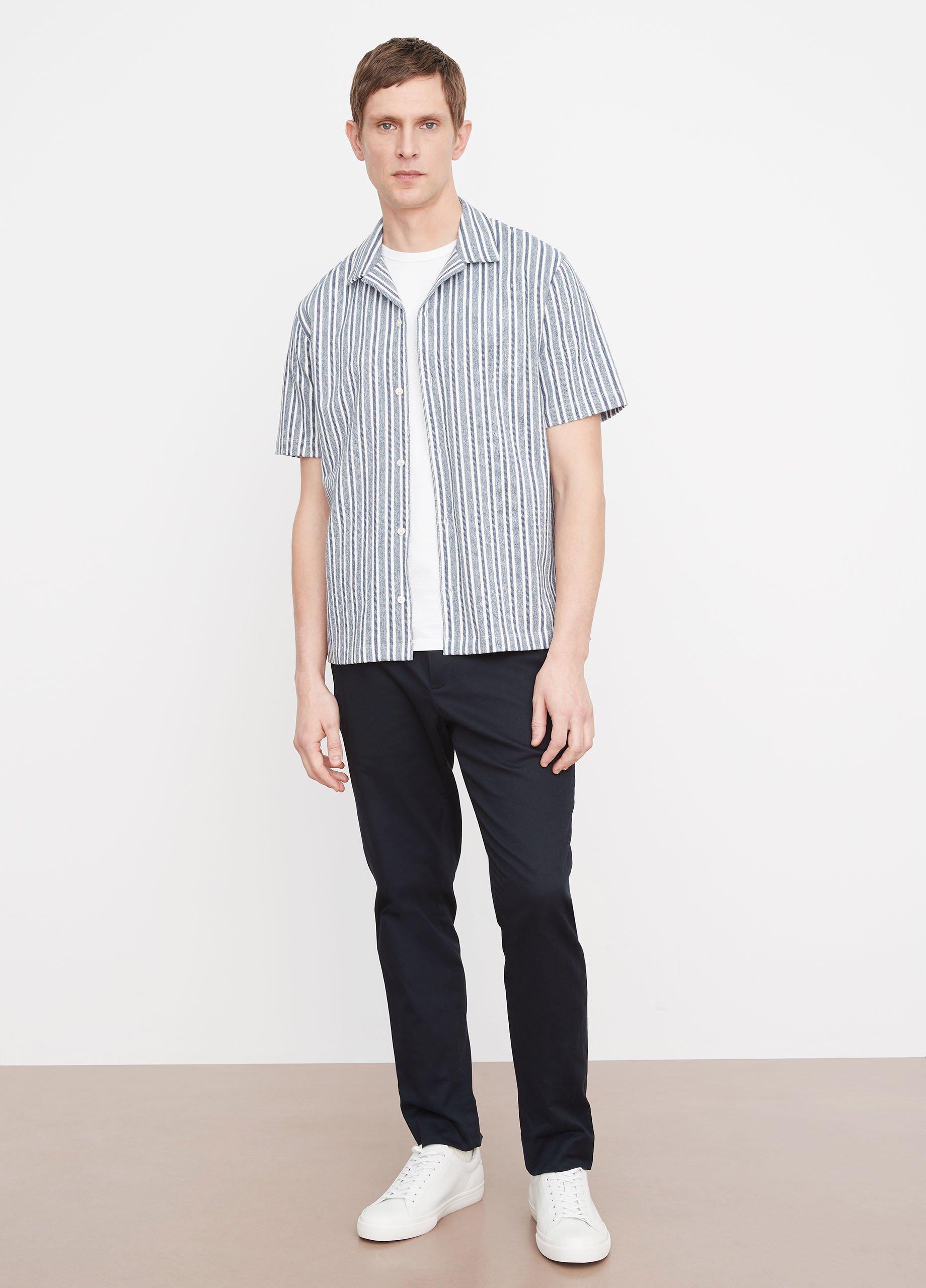 Cabana Stripe Short-Sleeve Button Down Shirt in Vince