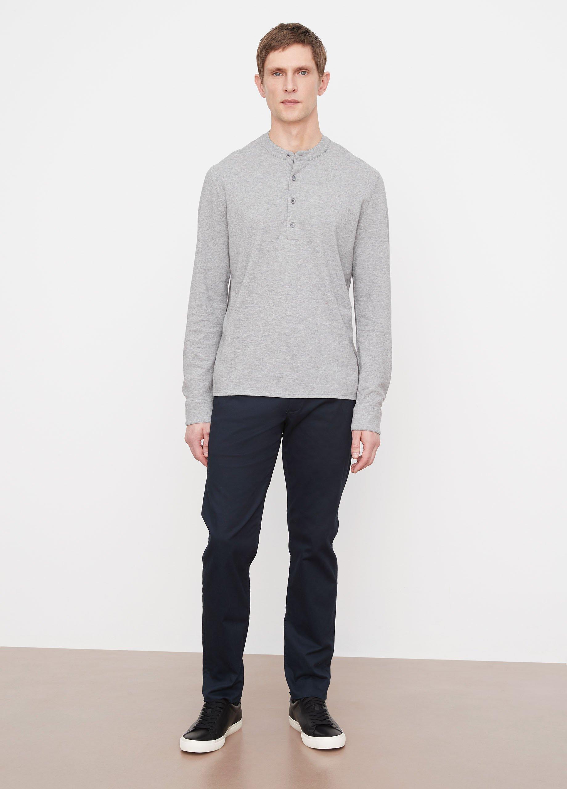 Pima Cotton Piqu&eacute; Long-Sleeve Henley image number 0