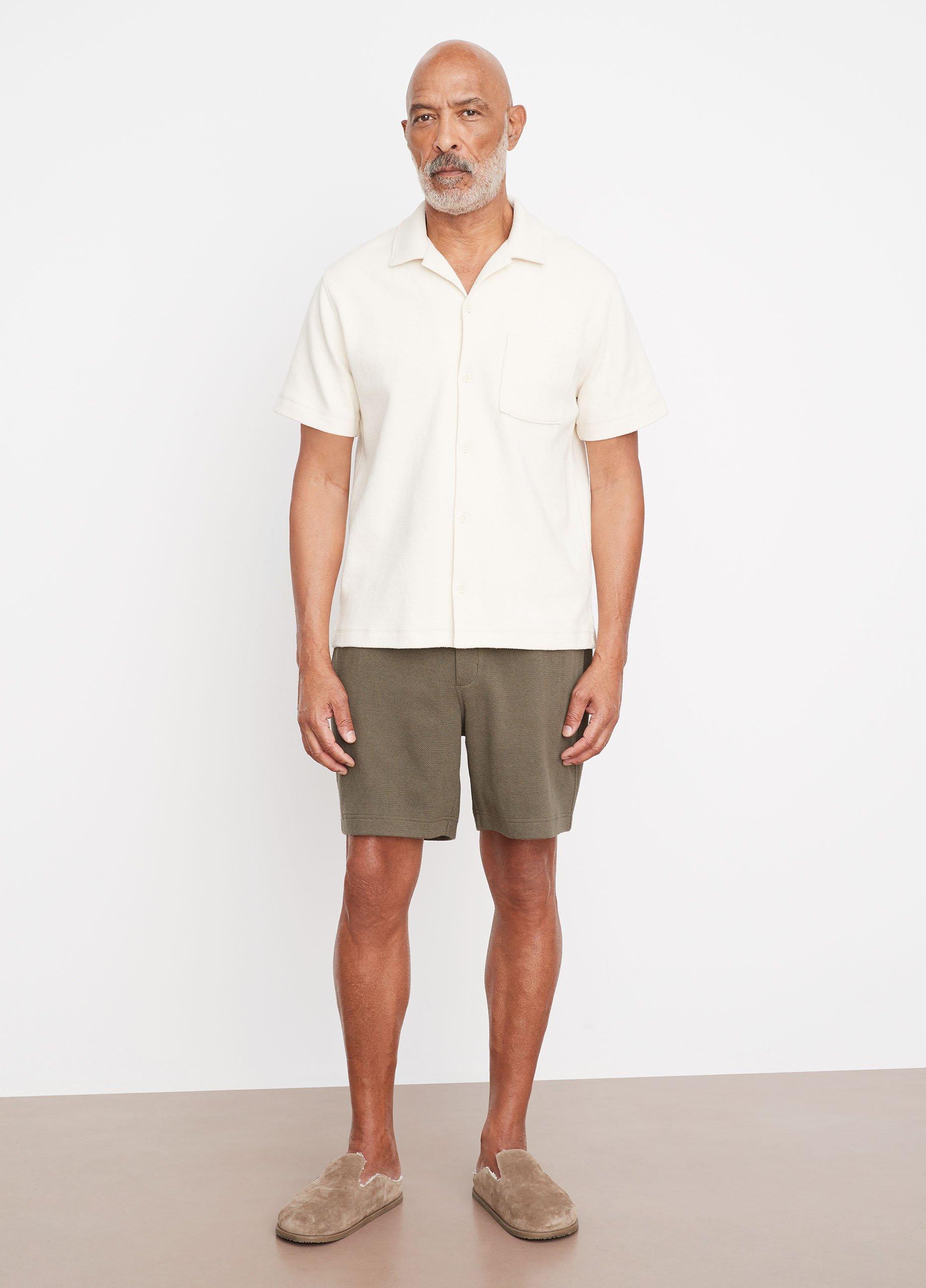 Boucl&eacute; Short-Sleeve Button-Front Shirt image number 0