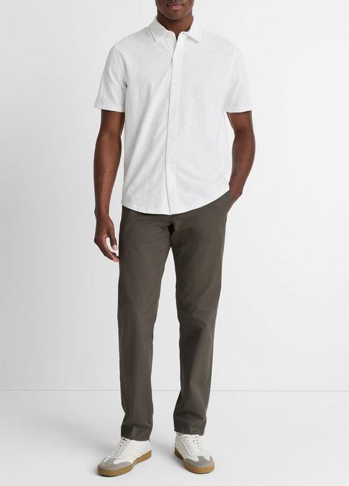 Heavy Slub Cotton Short-Sleeve Button-Front Shirt