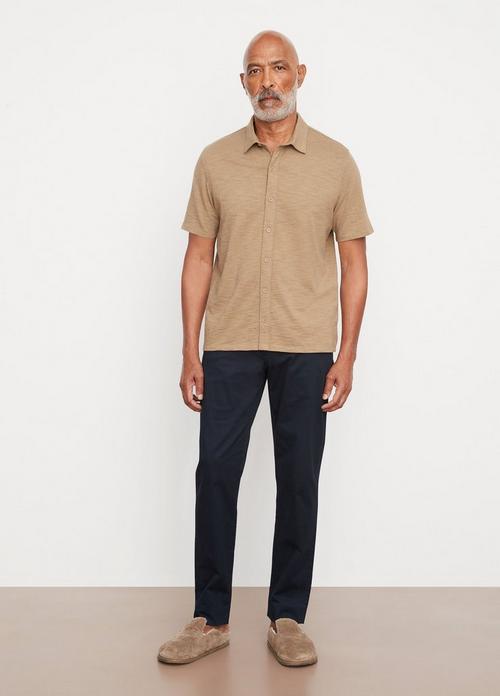 Heavy Slub Cotton Short-Sleeve Button-Front Shirt