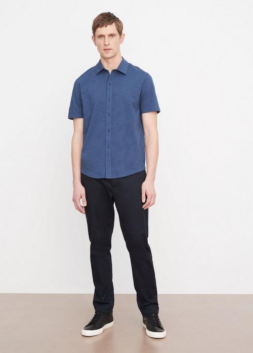 Heavy Slub Cotton Short-Sleeve Button-Front Shirt