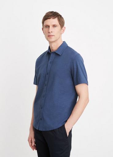 Heavy Slub Cotton Short-Sleeve Button-Front Shirt image number 2