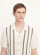 Crochet Stripe Short-Sleeve Button-Front Shirt image number 1