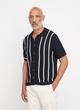 Crochet Stripe Short-Sleeve Button-Front Shirt image number 2