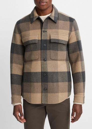 Plaid Splittable Wool-Blend Shirt Jacket image number 1