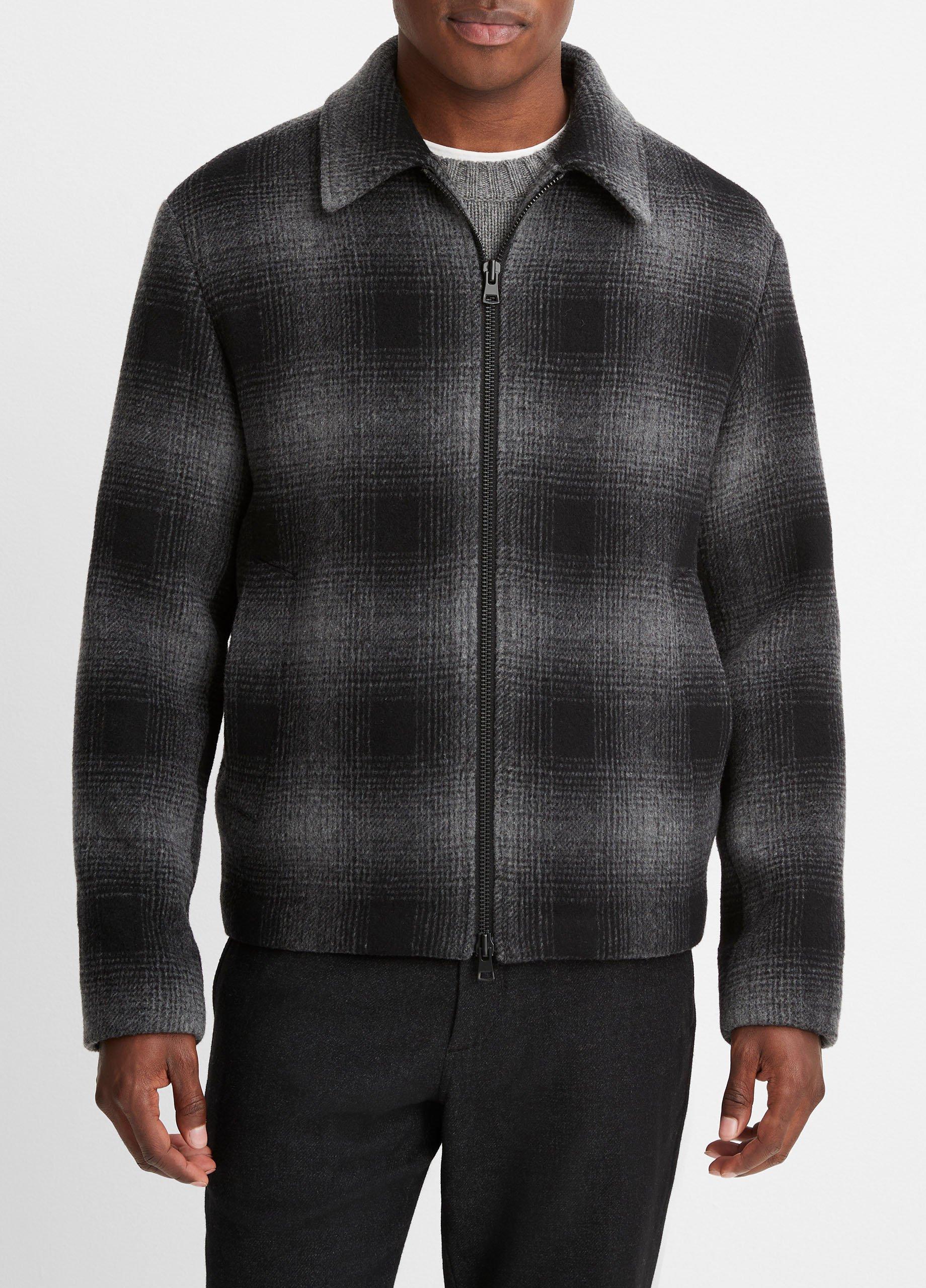 Vince plaid 2024 bomber jacket