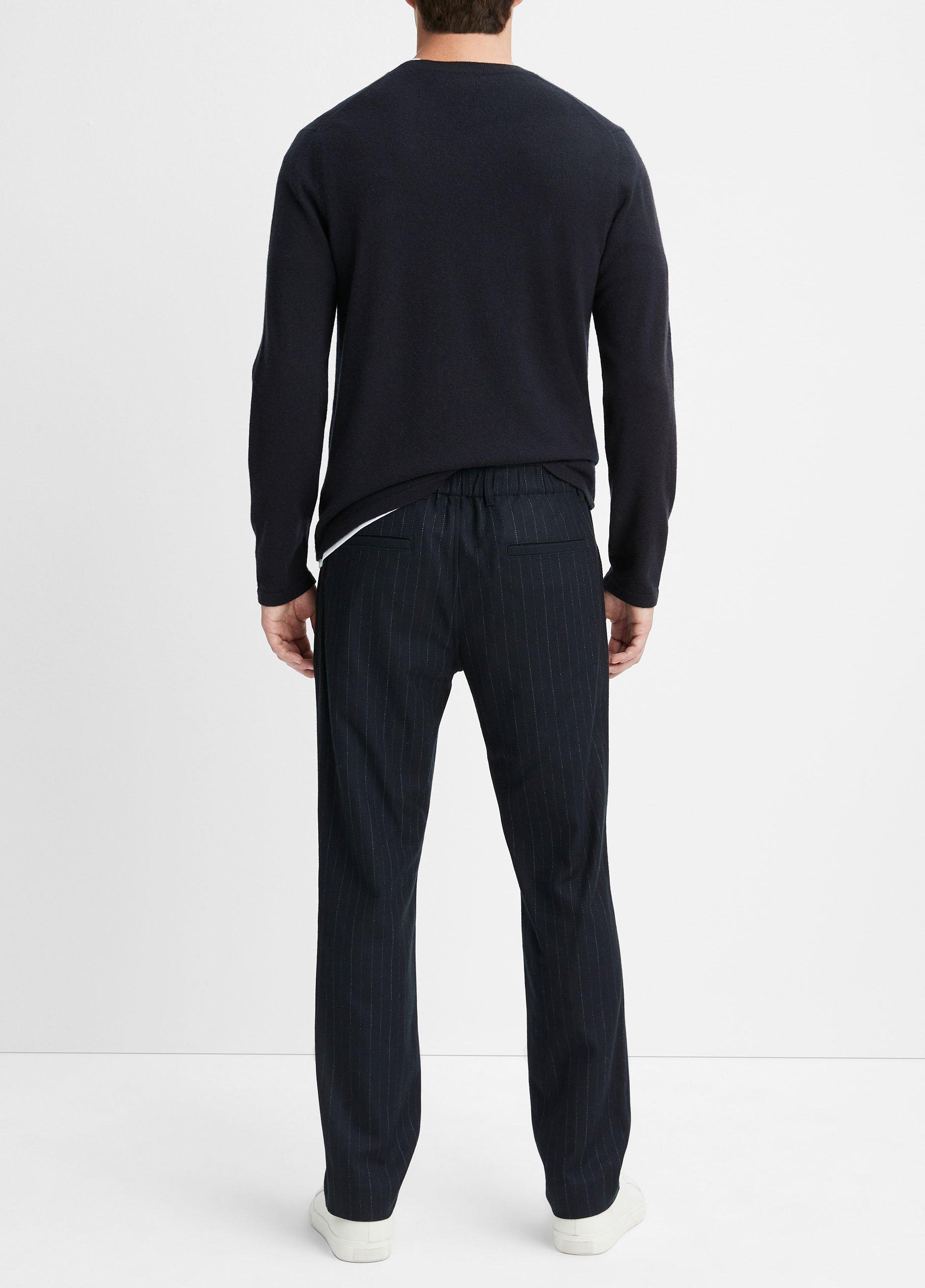 Pinstripe Virgin Wool-Blend Flannel Trouser in Pants & Shorts