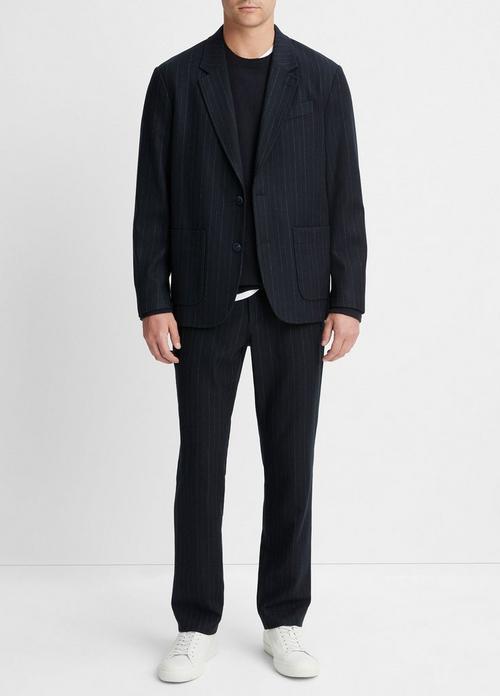 Pinstripe Virgin Wool-Blend Flannel Trouser in Pants & Shorts | Vince