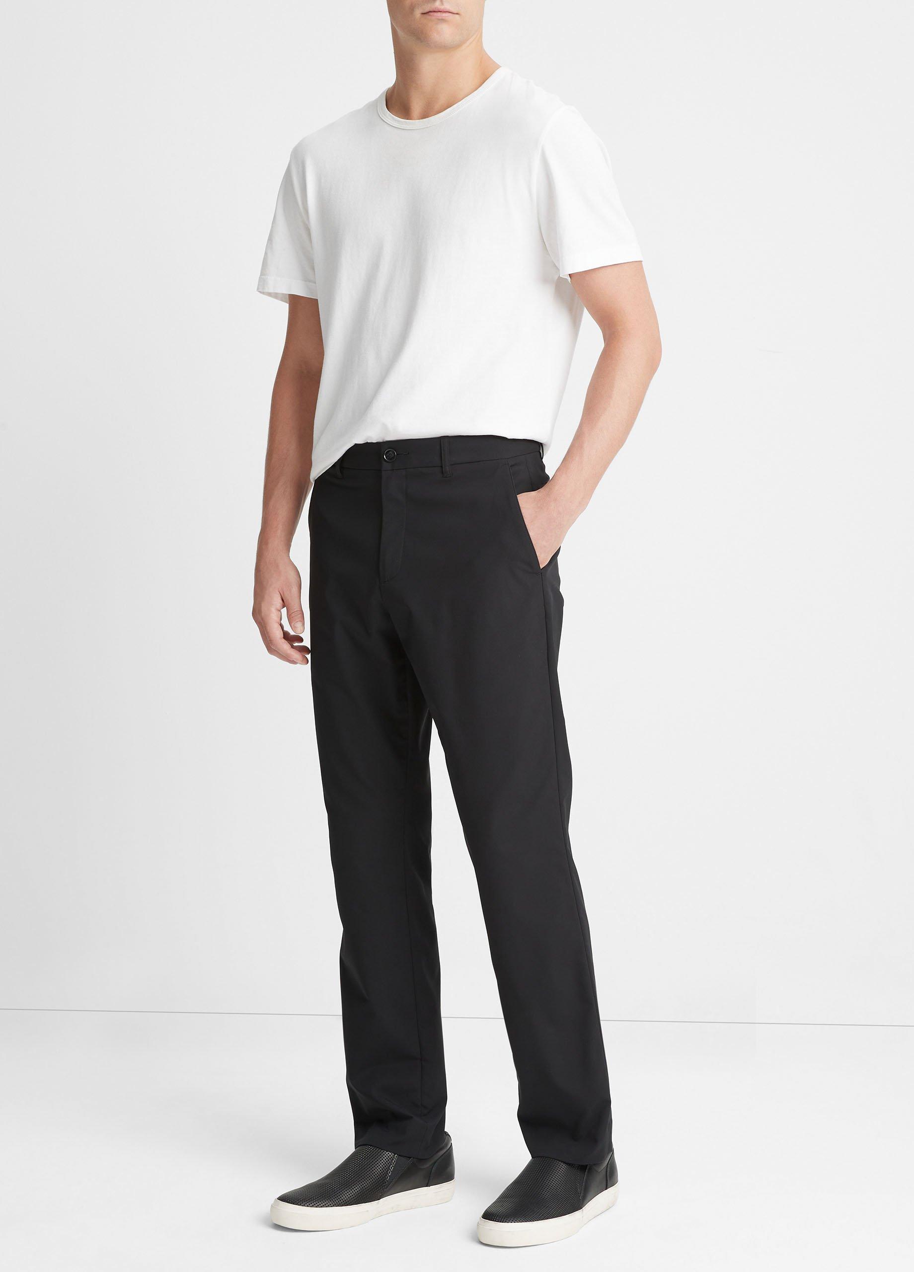 OFFICER Slim fit chino pant in a textured dobby comfort stretch - BLACK