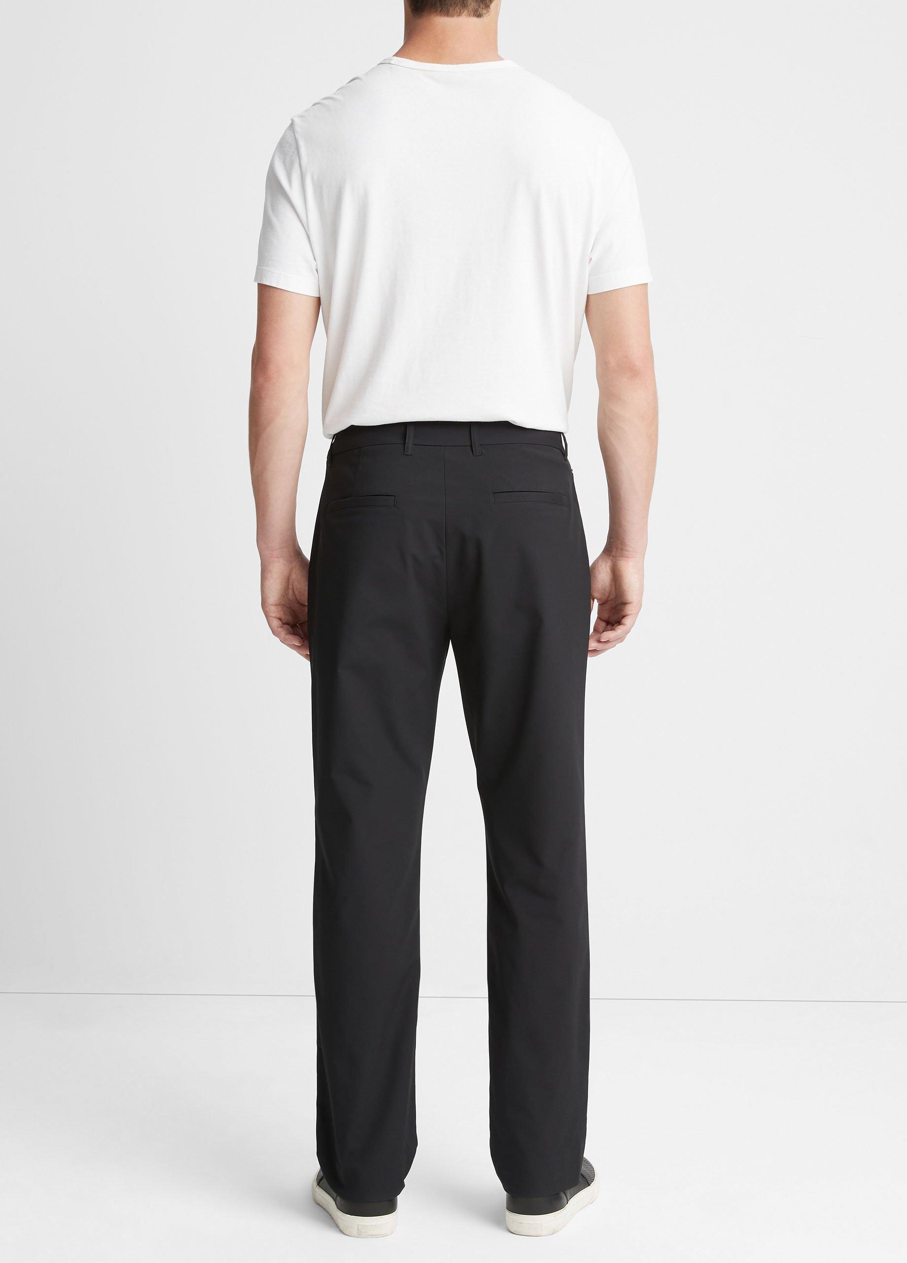 OFFICER Slim fit chino pant in a textured dobby comfort stretch - BLACK