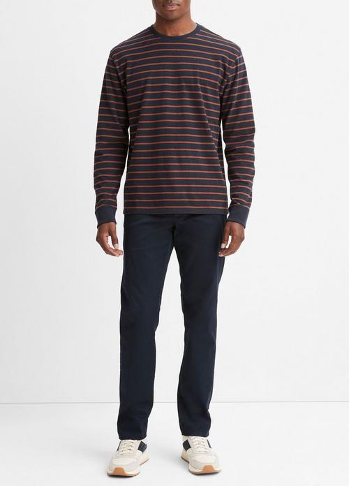 Stripe Sueded Cotton Jersey Long-Sleeve T-Shirt