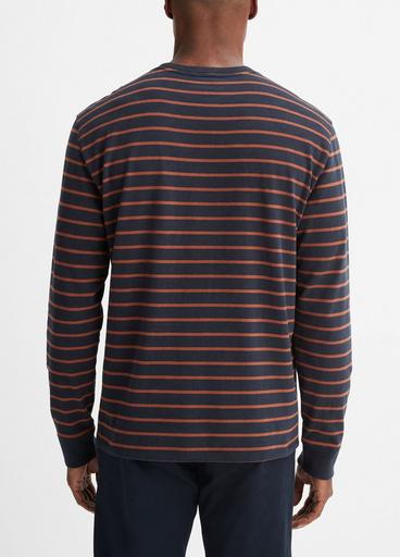 Stripe Sueded Cotton Jersey Long-Sleeve T-Shirt image number 3