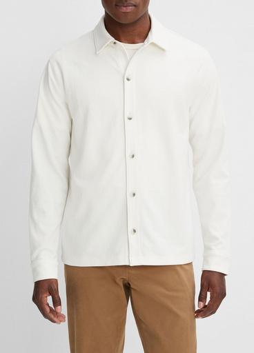 Twill Knit Button-Front Shirt image number 1