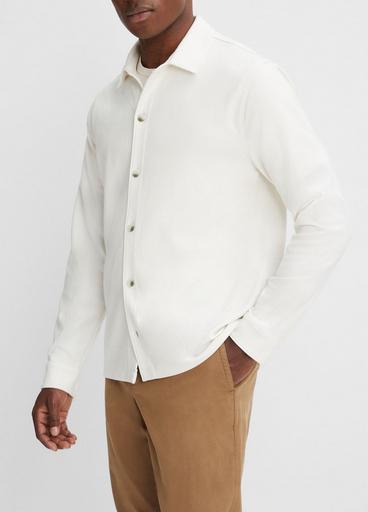 Twill Knit Button-Front Shirt image number 2
