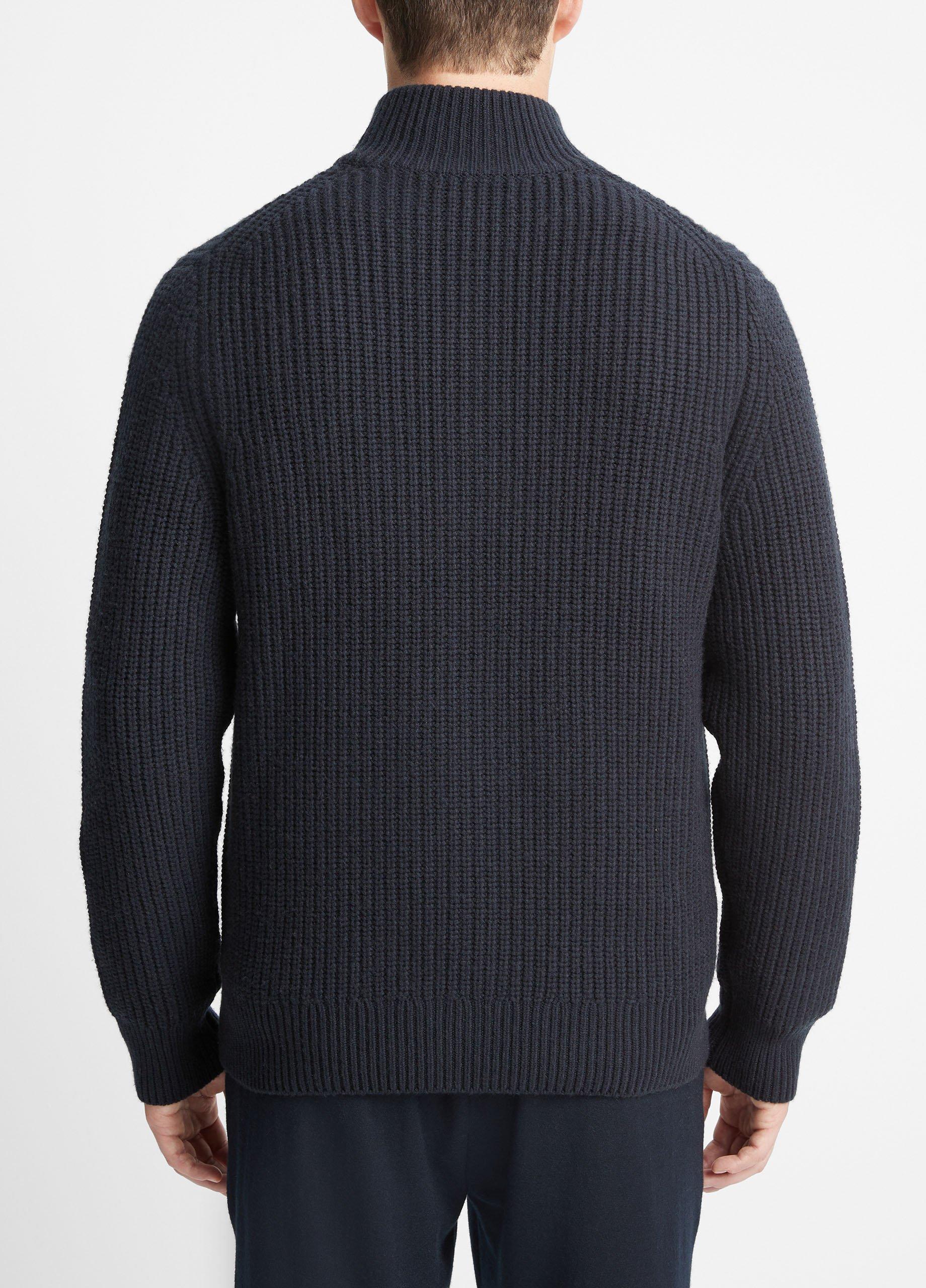 Shaker Stitch Wool Cashmere Full Zip Sweater In Sweaters Vince   Shaker Stitch Wool Cashmere Full Zip Sweater 403CBL