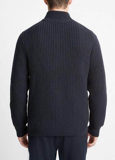 Shaker-Stitch Wool-Cashmere Full-Zip Sweater in Sweaters | Vince