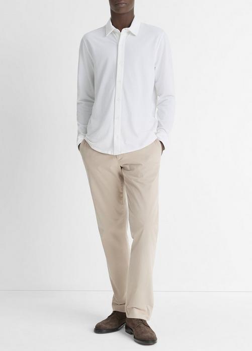 Cotton Piqué Button-Front Shirt