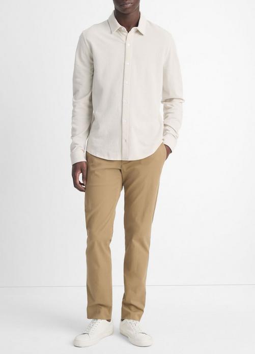 Cotton Piqué Button-Front Shirt